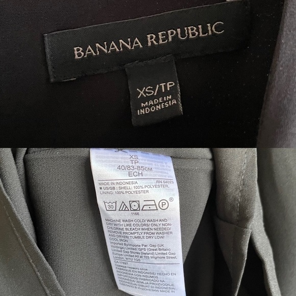 BANANA REPUBLIC Black Crew Neck Long Wide Bell Sleeve Blouse XS - Picture 5 of 5